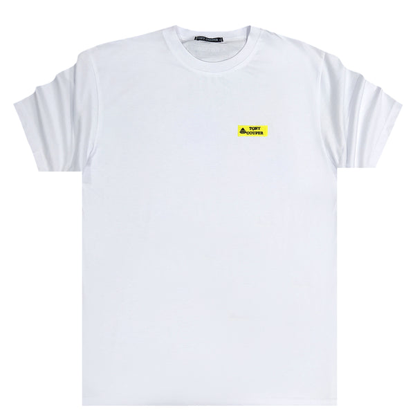 Tony couper - TT22/57 - neon green patch tee - white