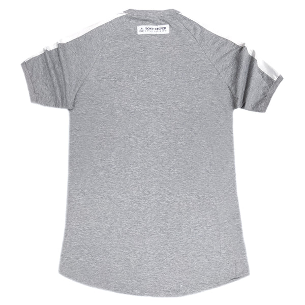 Tony couper - TT22/114 - oversized white taped tee - grey