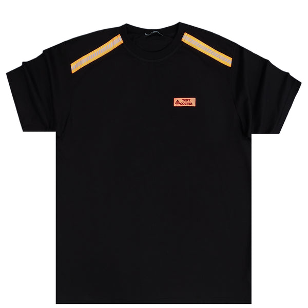 Tony couper - TT22/160 - neon orange gross tee - black