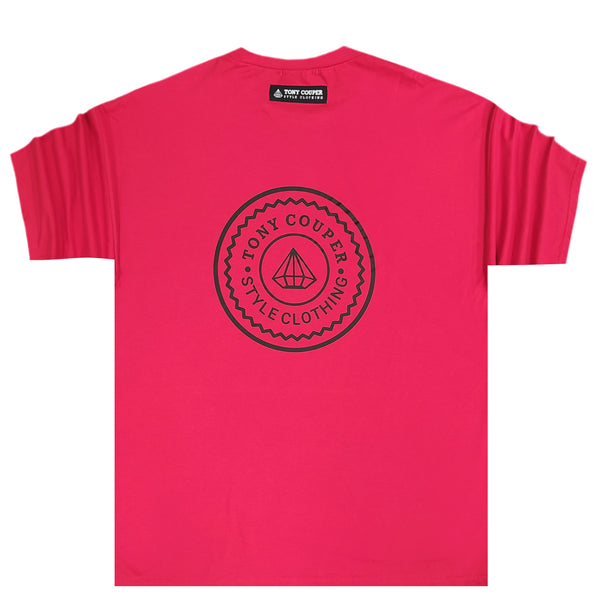 Tony couper - TT22/165 - oversized big circle logo tee - red