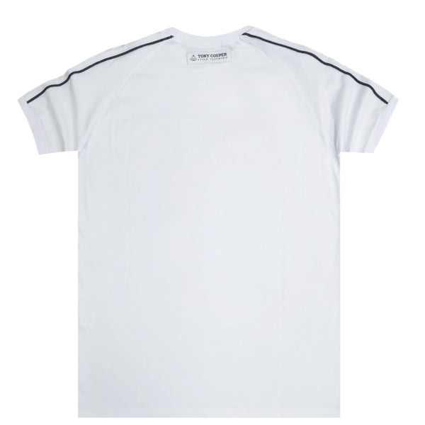 Tony couper  - TT22/27 - black stripes oversized tee - white