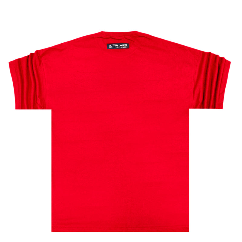 Tony couper  - TT23/151 - black patch extra oversized tee - red