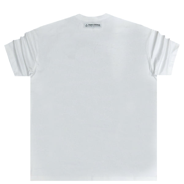 Tony couper  - TT23/63 - blue logo oversized tee - white