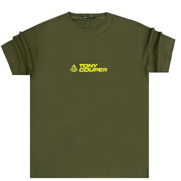 Tony couper - TT23/62 - yellow logo oversized tee - khaki