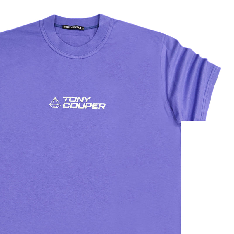Tony couper - TT23/62 - silver logo oversized tee - purple
