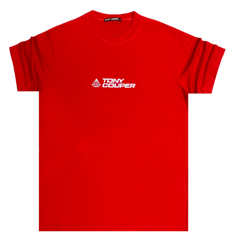 Tony couper  - TT23/62 - silver oversized tee - red