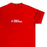 Tony couper  - TT23/62 - silver oversized tee - red