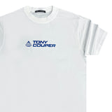 Tony couper - TT23/62 - blue logo oversized tee - white