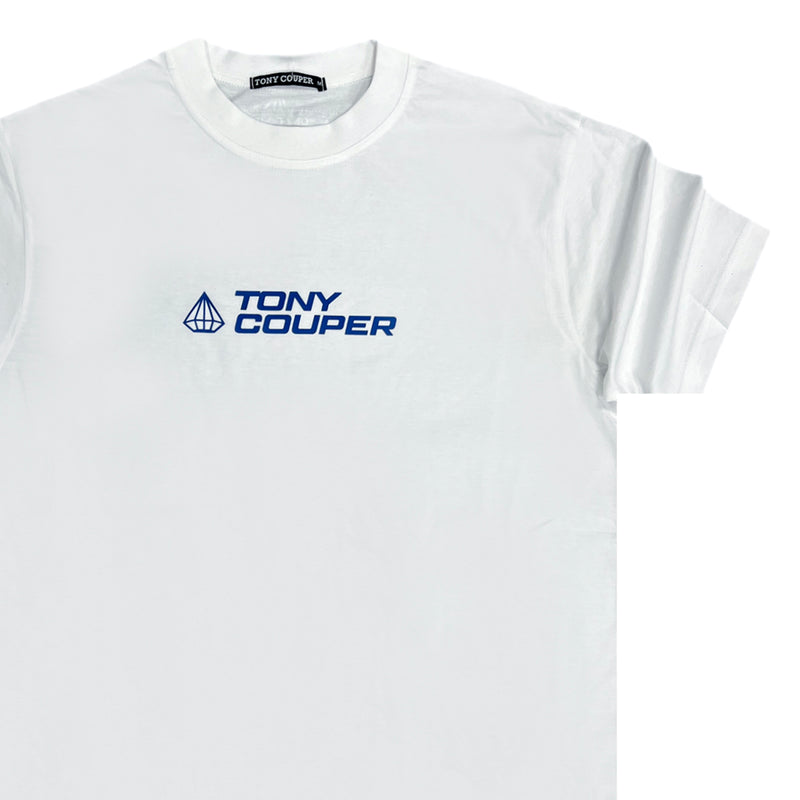 Tony couper - TT23/62 - blue logo oversized tee - white