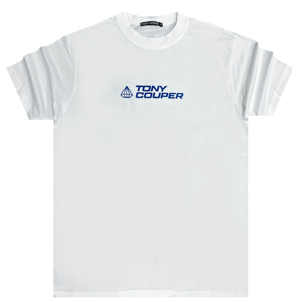 Tony couper - TT23/62 - blue logo oversized tee - white