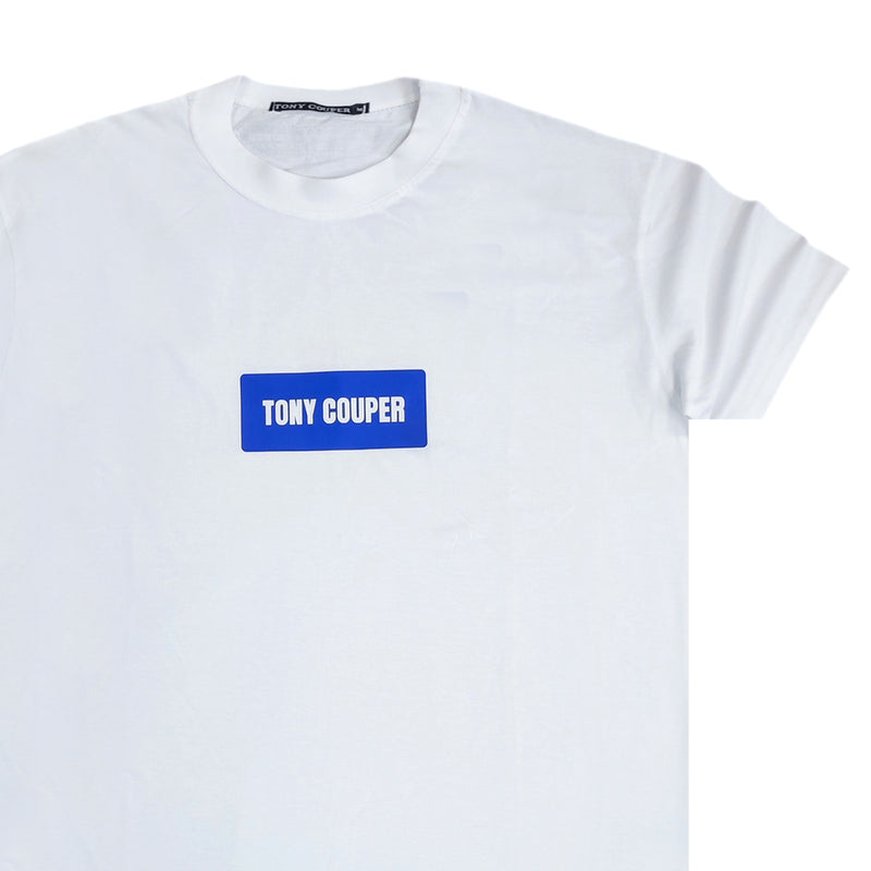 Tony couper  - TT23/63 - blue logo oversized tee - white