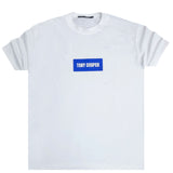 Tony couper  - TT23/63 - blue logo oversized tee - white