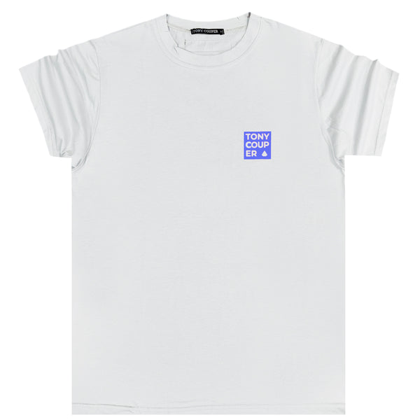 Tony couper - TT23/64 - blue hustle tee - white