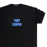 Tony couper  - TT23/66 - blue logo oversized tee - black