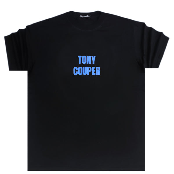Tony couper  - TT23/66 - blue logo oversized tee - black