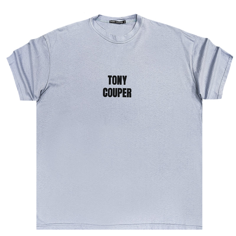 Tony couper - TT23/66 - black logo oversized tee - ciel