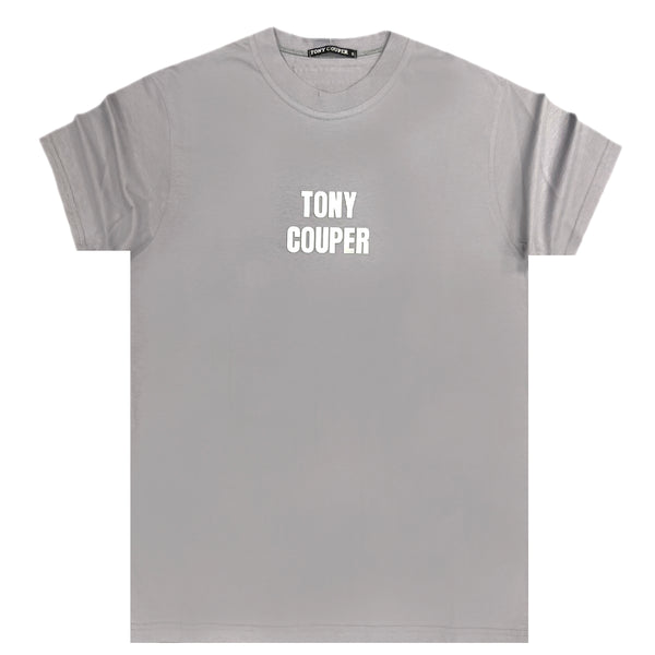 Tony couper - TT23/66 - silver logo oversized tee - grey