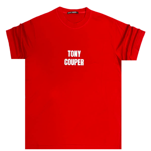 Tony couper - TT23/66 - silver logo oversized tee - red