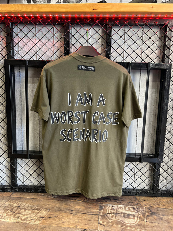 Ανδρική κοντομάνικη μπλούζα Tony couper - T24/69 - I am a worst case scenario tee χακί