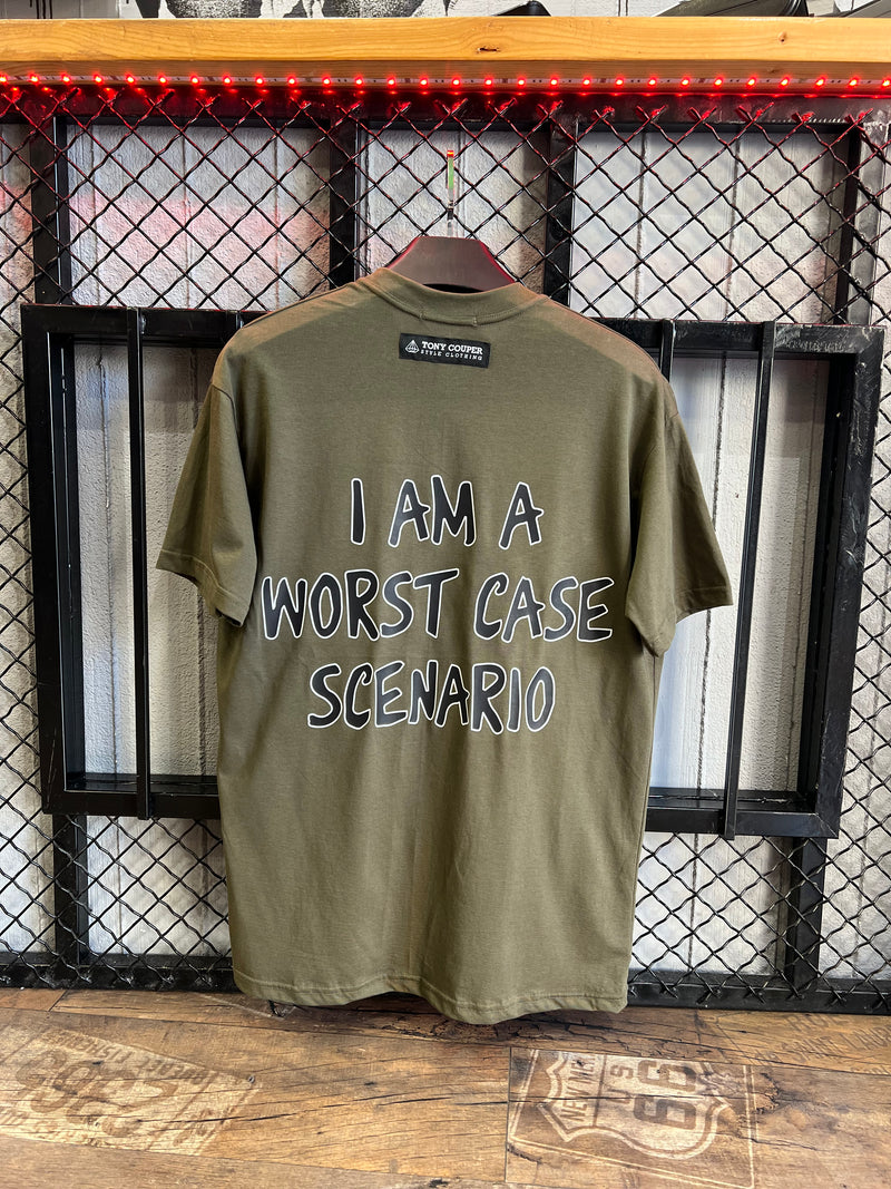 Ανδρική κοντομάνικη μπλούζα Tony couper - T24/69 - I am a worst case scenario tee χακί