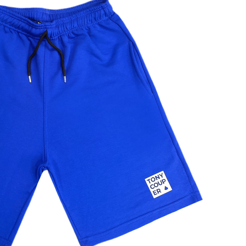 Tony couper - V23/17 - silver logo shorts - blue