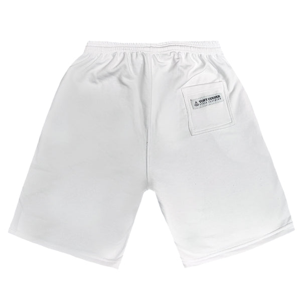 Tony couper - V23/17 - black logo shorts - white