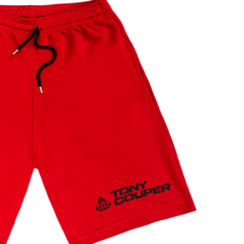 Tony couper - V23/18 - oversized logo shorts - red