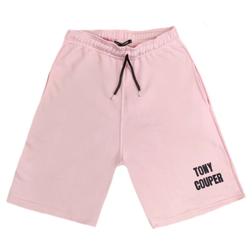 Tony couper - V23/19 - black logo shorts - pink