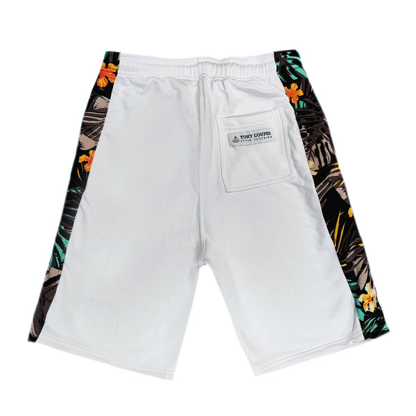 Tony couper - V23/5 - green flower gross shorts - white