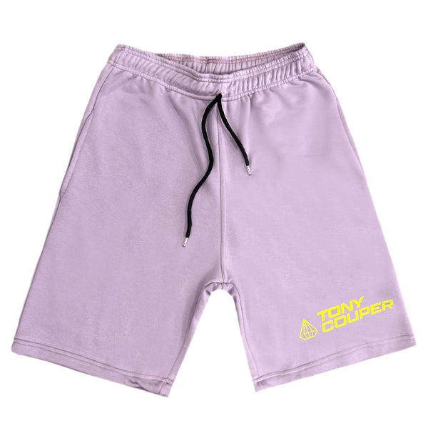 Tony couper - V23/7 -  yellow logo shorts - purple