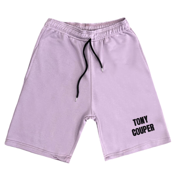 Tony couper - V23/9 - black logo shorts - purple