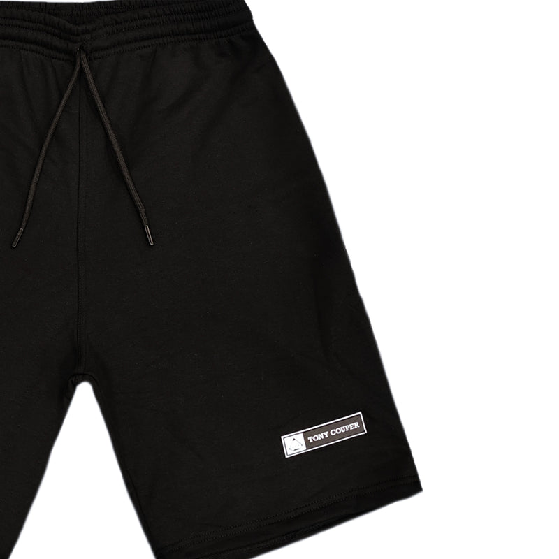 Ανδρική βερμούδα Τony couper - V24/3 - PATCH LOGO shorts μαύρο
