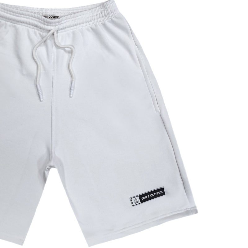 Ανδρική βερμούδα Τony couper - V24/3 - PATCH LOGO shorts λευκό