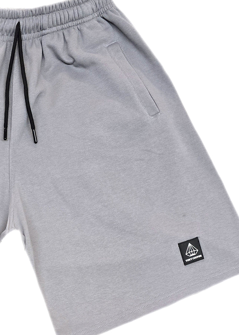 Ανδρική βερμούδα Tony Couper - V25/5 - grey black cube  logo shorts γκρι