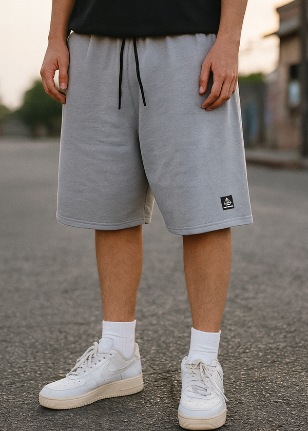 Ανδρική βερμούδα Tony Couper - V25/5 - grey black cube  logo shorts γκρι