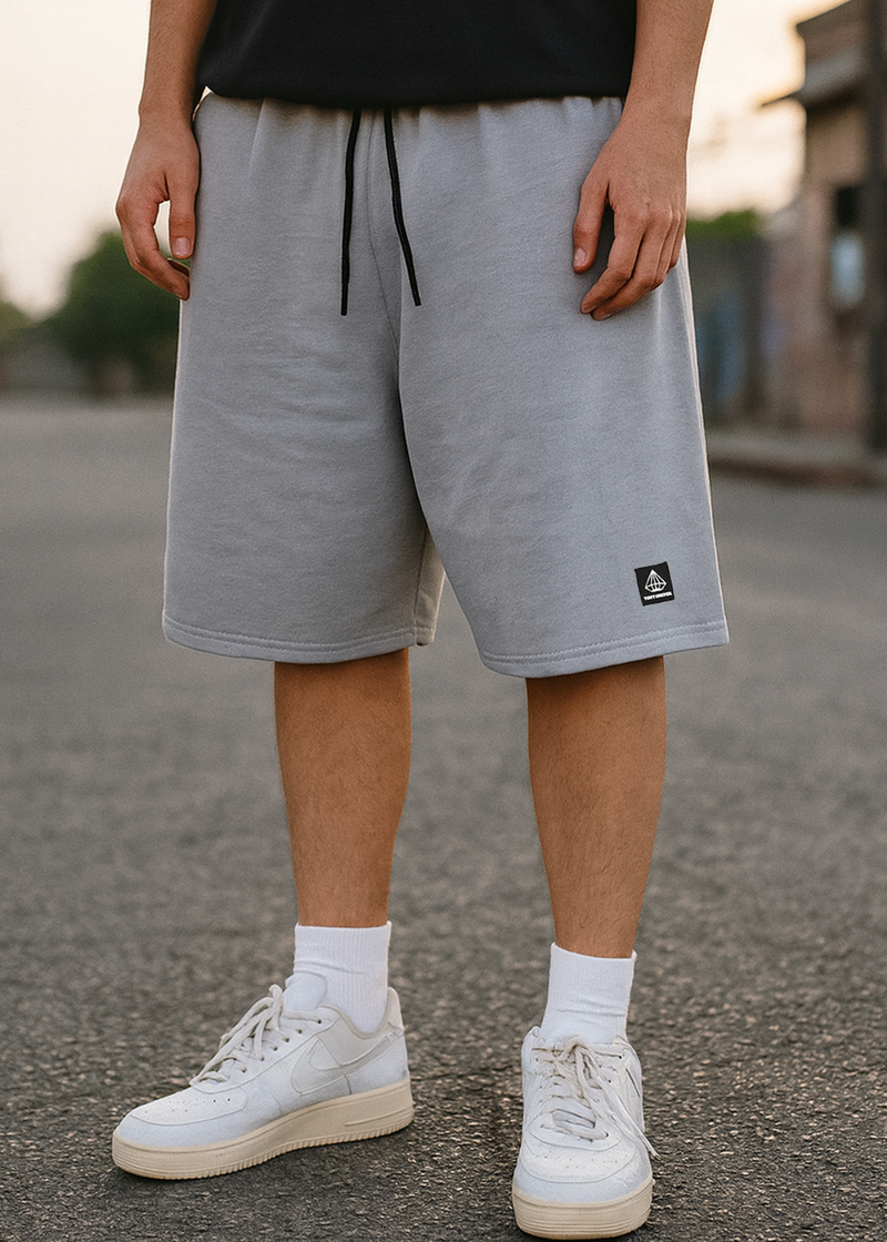 Ανδρική βερμούδα Tony Couper - V25/5 - grey black cube  logo shorts γκρι