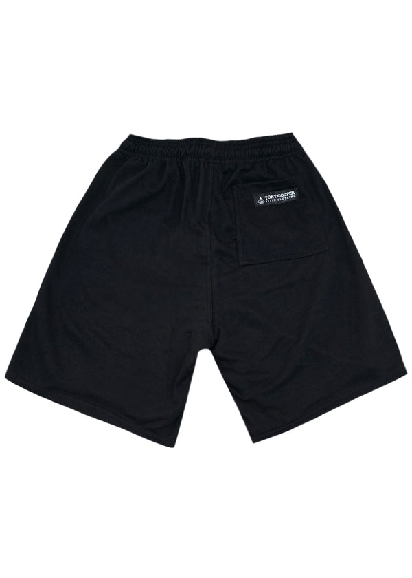 Ανδρική βερμούδα Tony Couper - V25/5 - black white cube logo shorts μαύρο