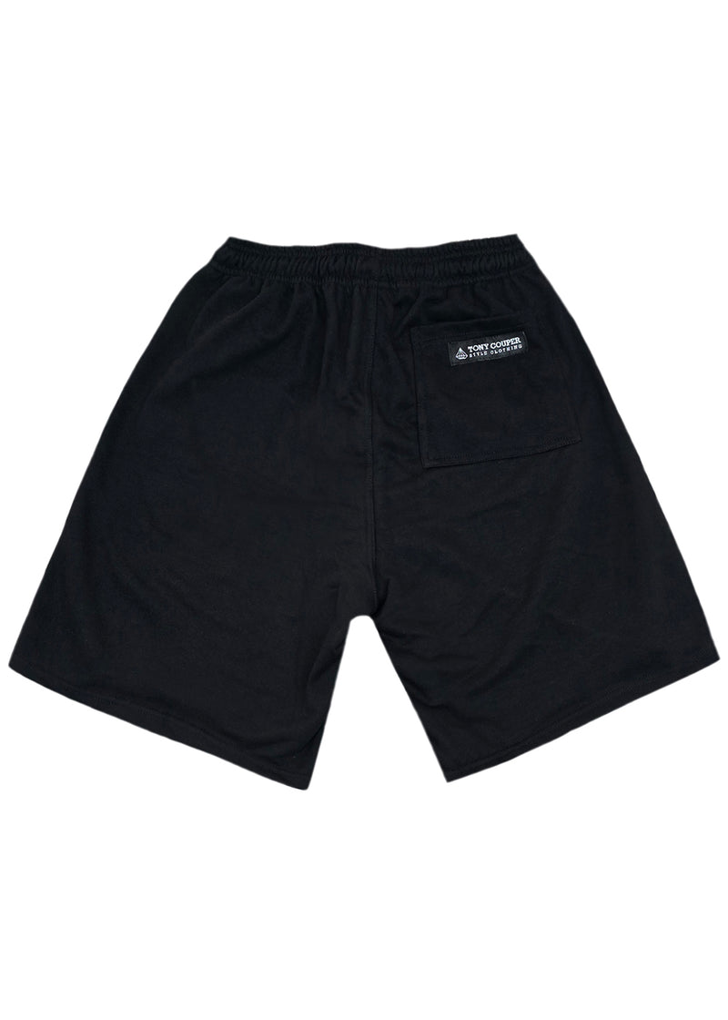 Ανδρική βερμούδα Tony Couper - V25/5 - black white cube logo shorts μαύρο