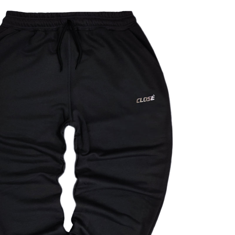 Close society - W23-106 - glossy logo sweatpants - black