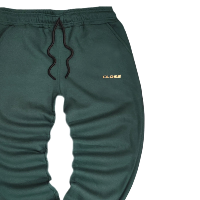 Close society - W23-106 - glossy logo sweatpants - green