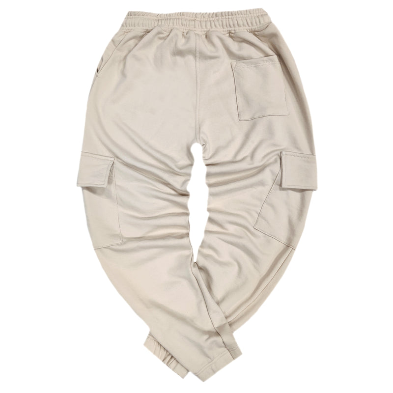 Close society - W23-108 - simple logo cargo sweatpants - beige