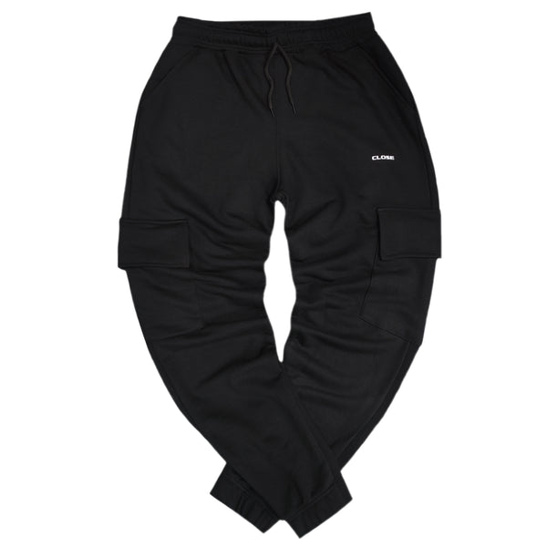 Clvse society - W23-108 - simple logo cargo sweatpants - black