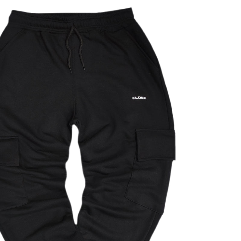 Close society - W23-108 - simple logo cargo sweatpants - black