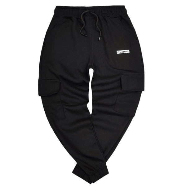 Close society - W23-115 - rectangle logo cargo pants - black