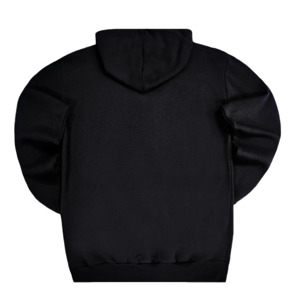 Μακρυμάνικο φούτερ με κουκούλα Close society - W23-960 - d. characters logo μαύρο