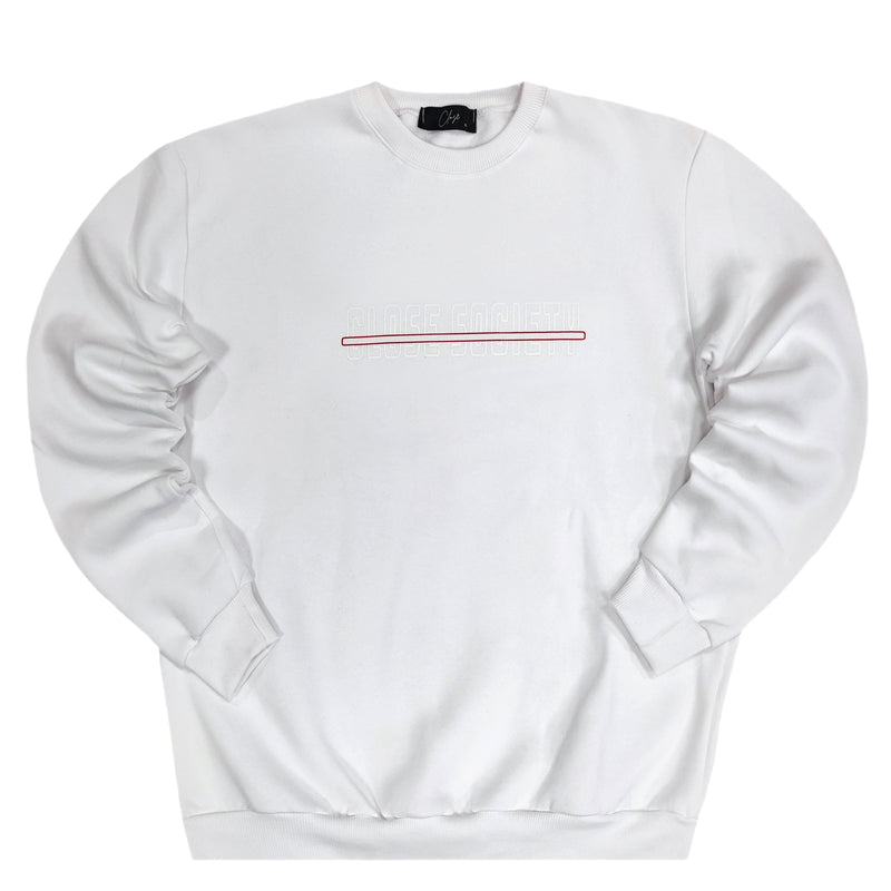 Close society - W23-859 - red line logo - white