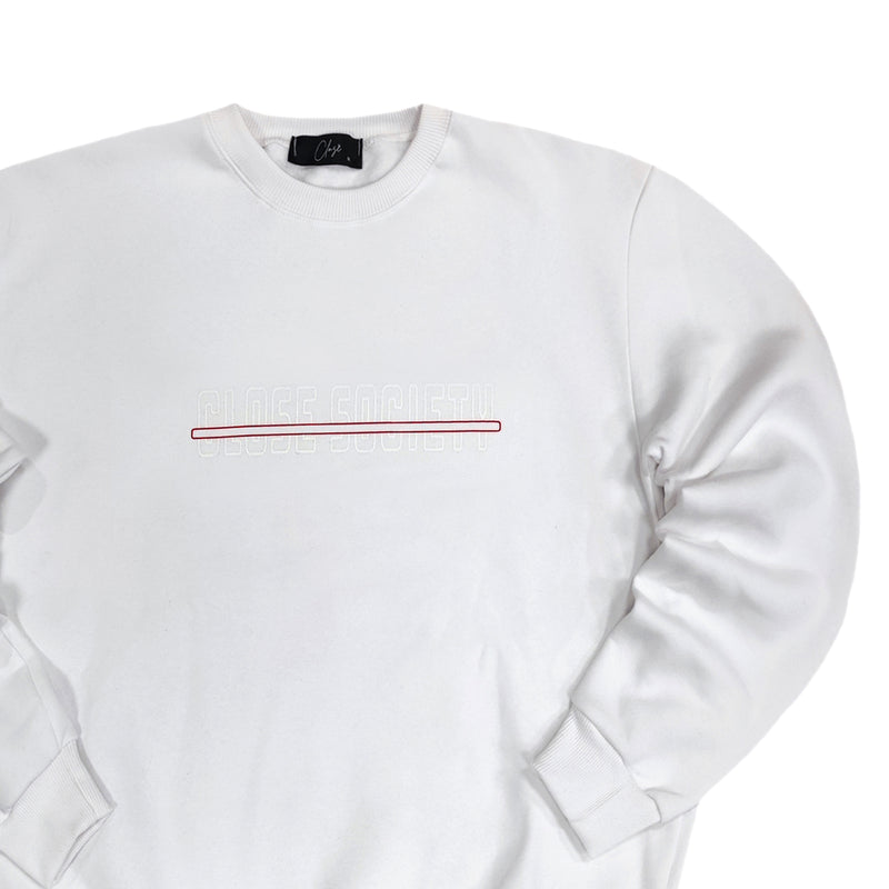 Close society - W23-859 - red line logo - white