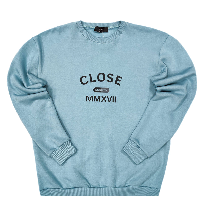 Close society - W23-860 - curved logo - light blue