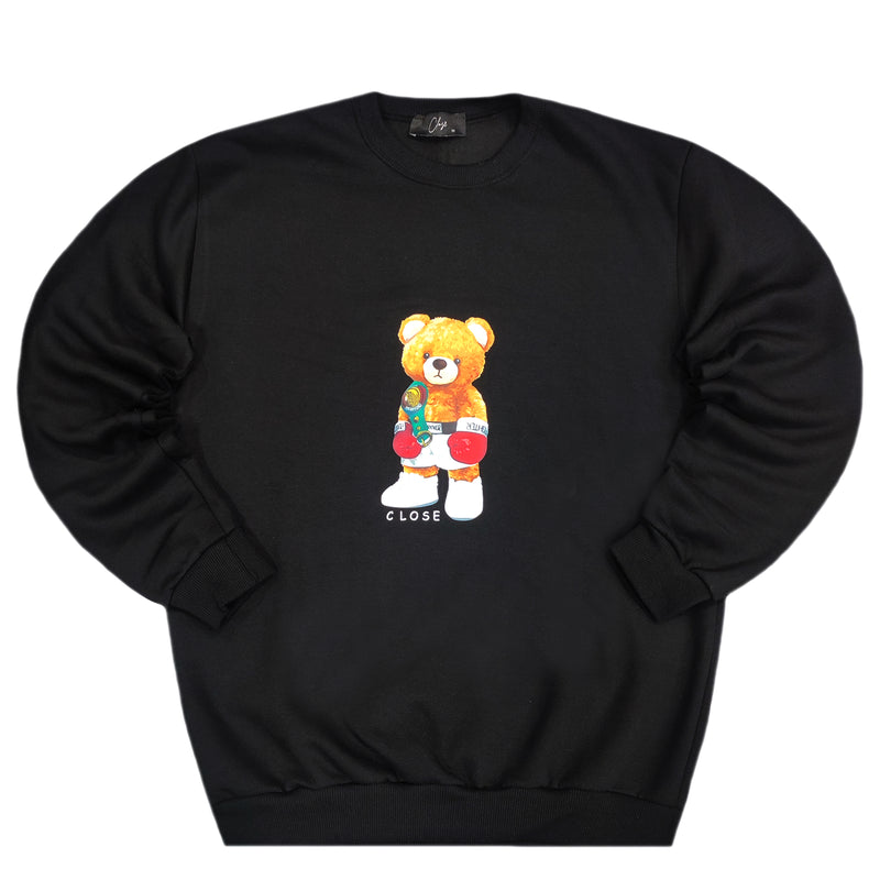 Close society - W23-863 - champion teddy bear logo sweatshirt - black