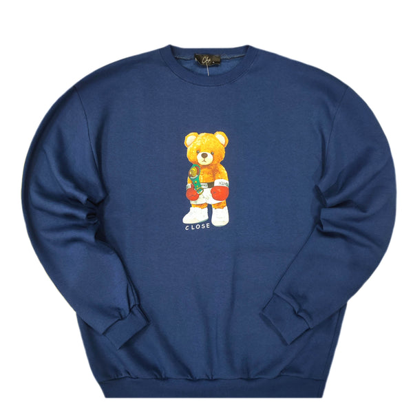 Close society - W23-863 - champion teddy bear logo sweatshirt - blue